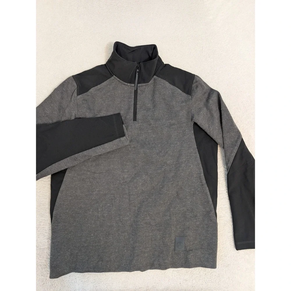 Magpul Men's Sm Gray & Black‎ Long Sleeve 1/4 Zip Wool Blend Pullover Jacket EUC
